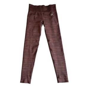 Gymshark Adapt Seamless‎ Leggings Womens S Cherry Brown Marl Training Fitness